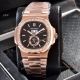 Patek Philippe Nautilus Annual Calendar Copy Watches Rose Gold with Diamond (2)_th.jpg